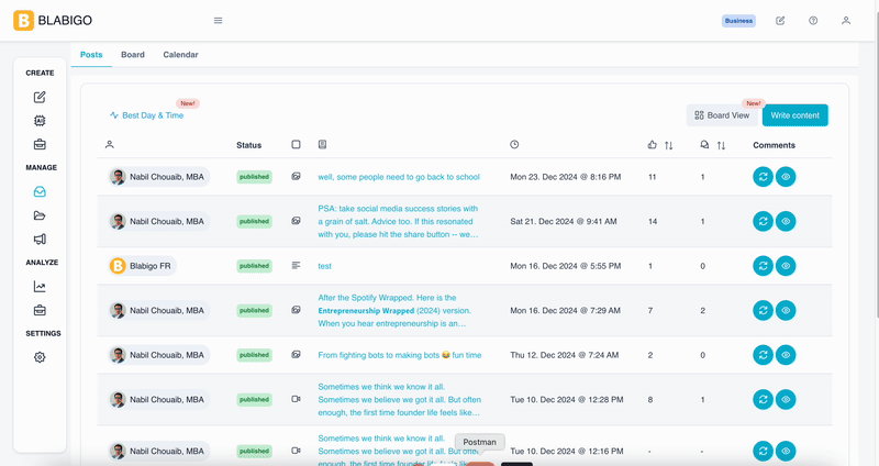 LinkedIn Content Management