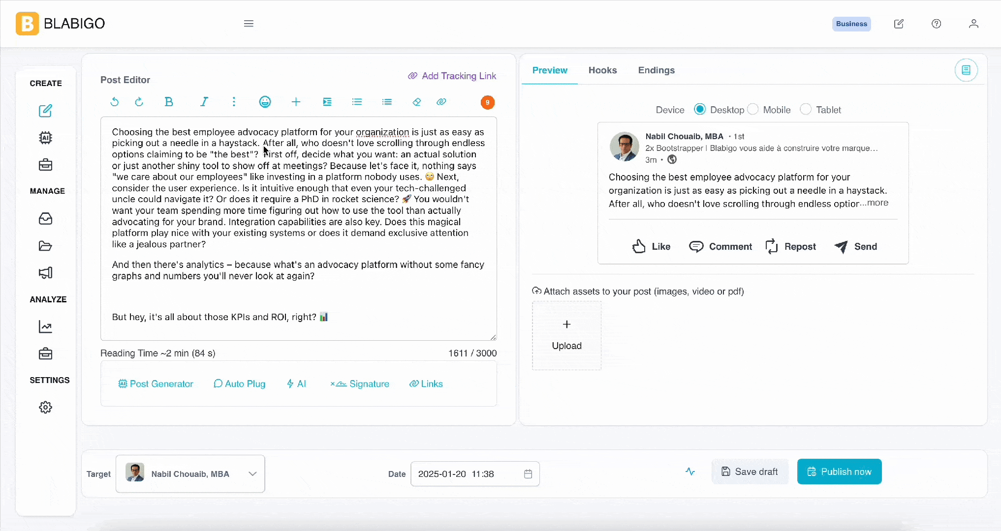 Générer du contenu LinkedIn avec l'intelligence artificielle (IA)